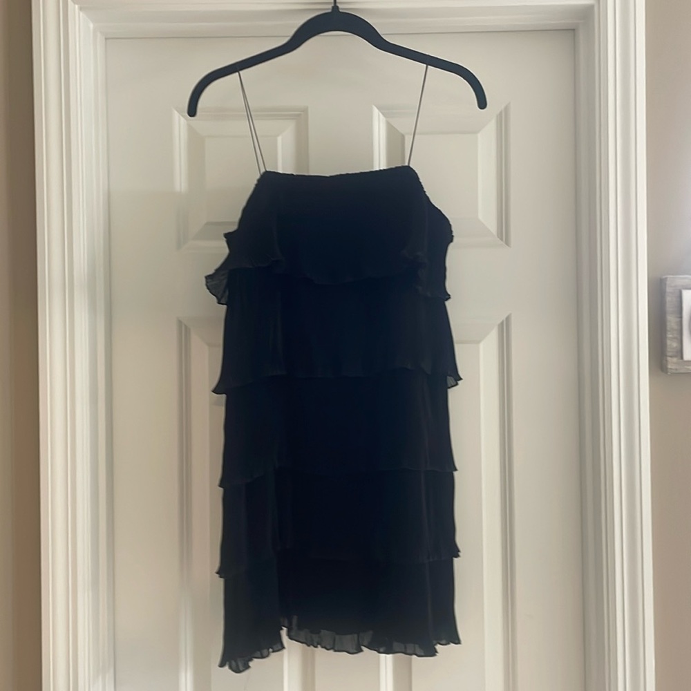 Black ruffled party dress